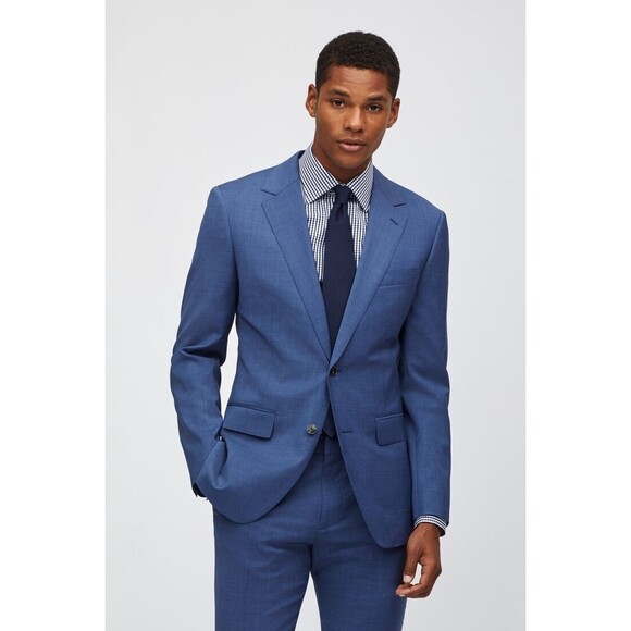 BONOBOS Lightweight Italian Wool Unconstructed Suit Jacket Men 40L Slim Blue NEW